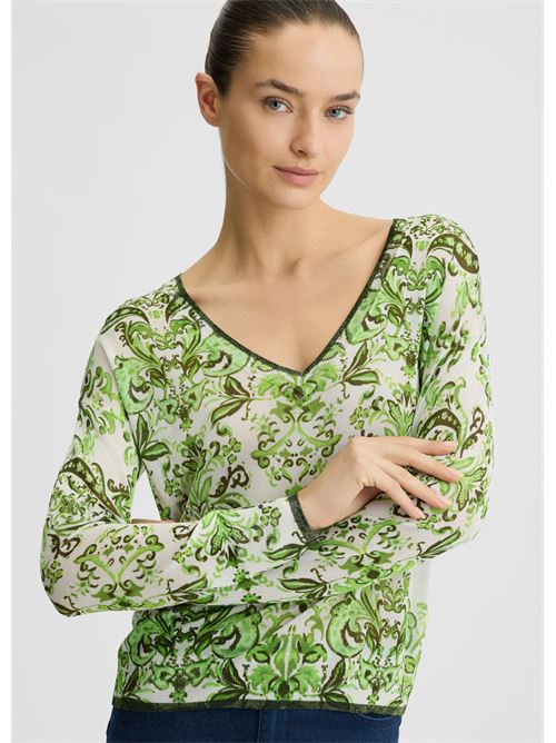 Maglia lurex con stampa Liu Jo | WA5476MA24O.M9506